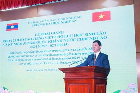 TRƯỜNG ĐẠI HỌC NGHỆ AN KHAI GIẢNG LỚP TIẾNG VIỆT KHÓA 23 VÀ KỶ NIỆM 50 NĂM QUỐC KHÁNH LÀO (1975–2025)