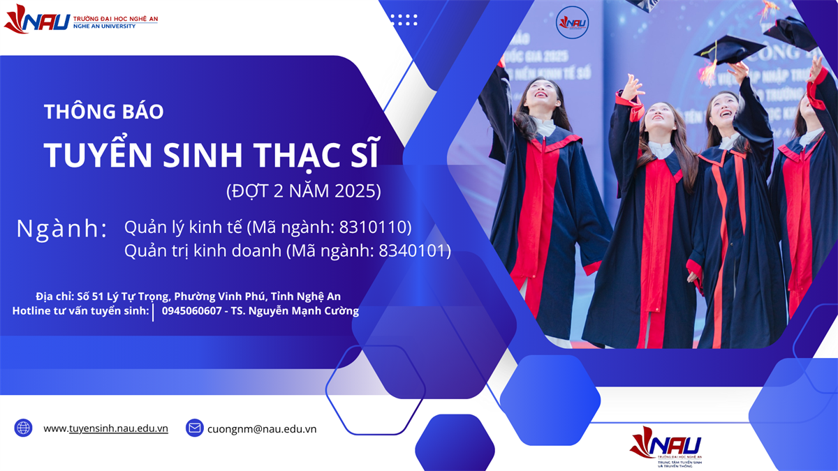 Thông báo tuyển sinh đào tạo trình độ Thạc sĩ đợt 2 năm 2025