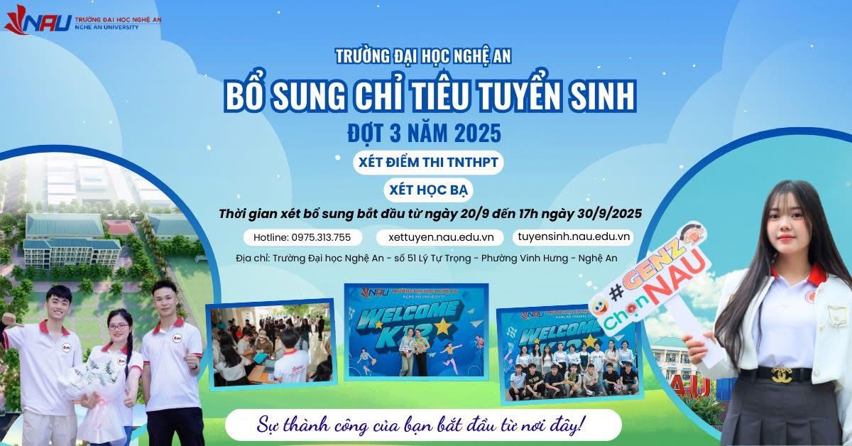 Thông báo điểm xét tuyển đại học chính quy đợt 3 năm 2025