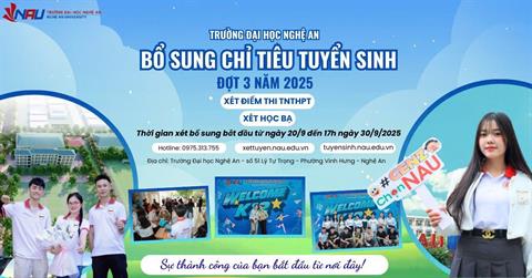 Trường Đại học Nghệ An thông báo điểm xét tuyển Đại học chính quy đợt 3 - Năm 2025