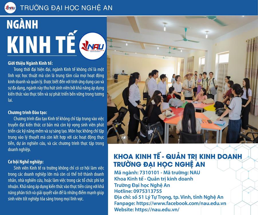 GIỚI THIỆU CHƯƠNG TRÌNH ĐÀO TẠO NGÀNH KINH TẾ NĂM 2026