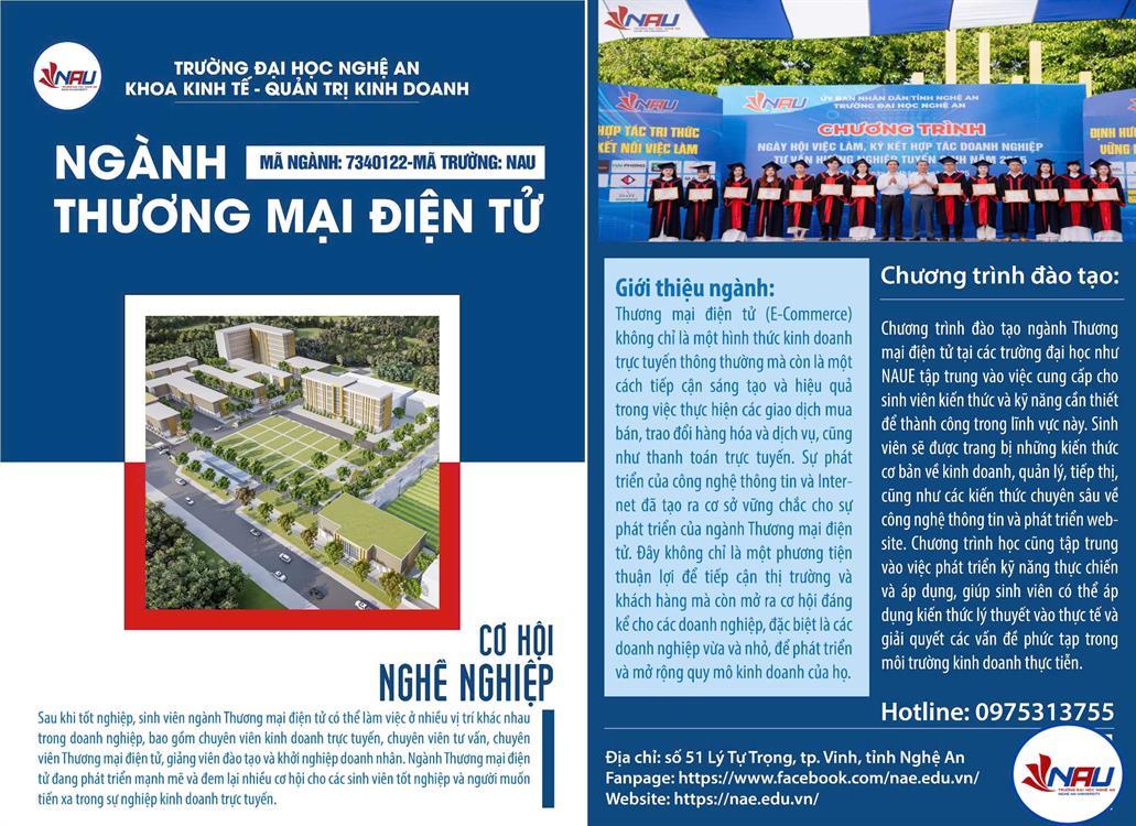 GIỚI THIỆU CHƯƠNG TRÌNH ĐÀO TẠO NGÀNH THƯƠNG MẠI ĐIỆN TỬ NĂM 2026